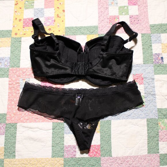Ewa michalak KM-S Czarny Pik nursing bra and NWT thong panty 90GG 46 - Picture 3 of 5